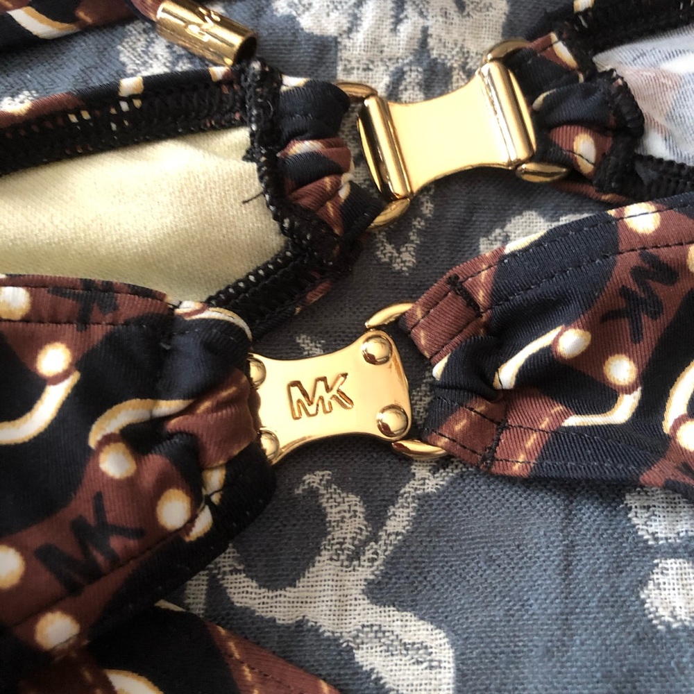 Michael Kors Brown logo Bikini Size 8 - Picture 6 of 14